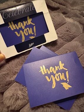 Jostens Thank You Cards and Envelopes- 25 ct. Gold Foil on Blue
